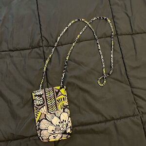 Floral Crossbody Bag with Yellow and Black Design